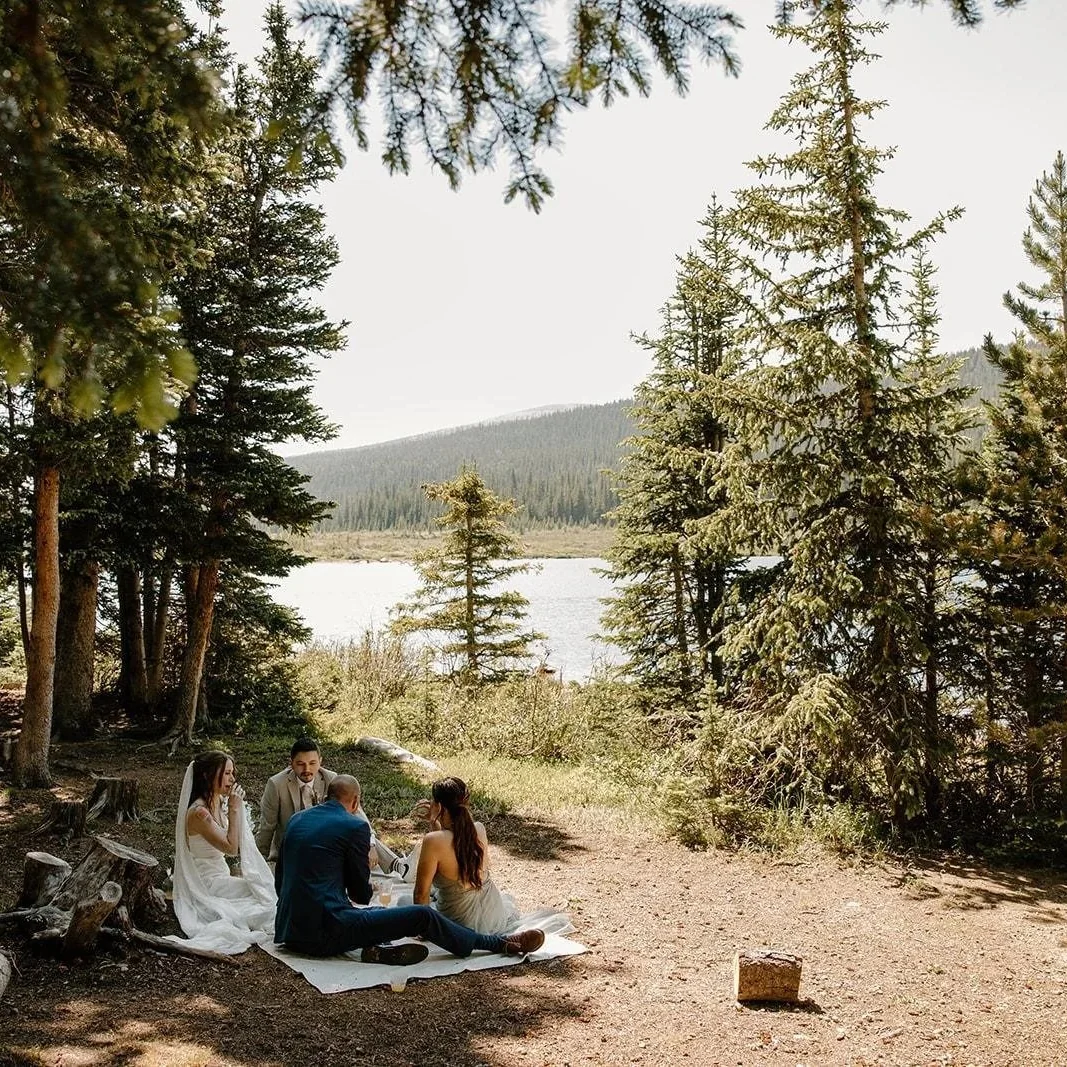 Couple laughing together during their ceremony