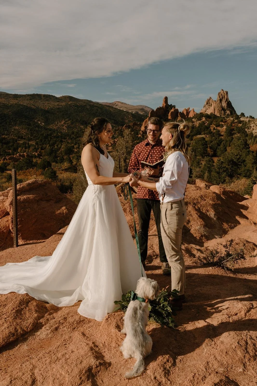 Handfasting ceremony at red rock formation