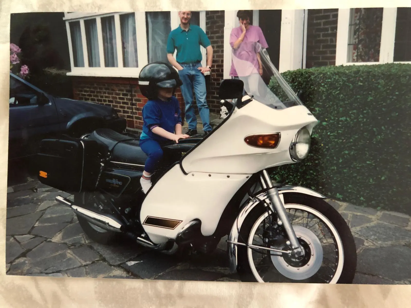 AJ very young on a motorcycle
